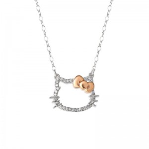 Accessories Sanrio Hello Kitty 14K White Gold Diamond Necklace Saudi Arabia | GU1670254