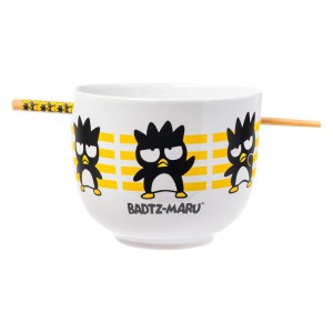 Sanrio Characters Sanrio Badtz-maru Ceramic Ramen Bowl and Chopstick Set (Stripes) Bowl Saudi Arabia | VR4682739