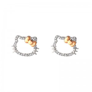 Sanrio Characters Sanrio Hello Kitty 14K White Gold Diamond Stud Earrings Saudi Arabia | JQ6123579