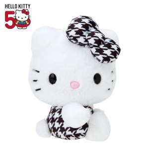 Sanrio Characters Sanrio Hello Kitty 50th Anniv. Plush Mascot (Black Houndstooth) Plushies Saudi Arabia | UI9617048
