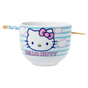 Sanrio Characters Sanrio Hello Kitty Ceramic Ramen Bowl and Chopstick Set (Clouds) Bowl Saudi Arabia | IS1960874