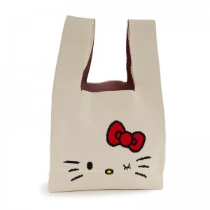 Sanrio Characters Sanrio Hello Kitty Knit (White) Shopper Bag Saudi Arabia | FU1540963