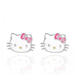 Sanrio Characters Sanrio Hello Kitty Sterling Silver Enamel Stud Earrings Saudi Arabia | KI5827903