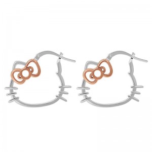 Sanrio Characters Sanrio Hello Kitty Sterling Silver Hoop Earrings Saudi Arabia | QG9241805