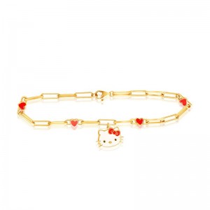 Sanrio Characters Sanrio Hello Kitty Yellow Gold Paperclip Bracelet Saudi Arabia | XZ5348976