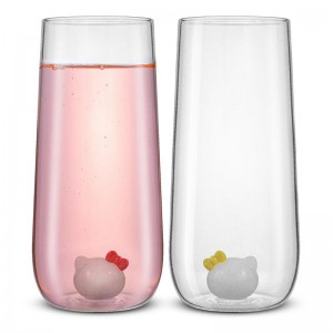 Sanrio Characters Sanrio Hello Kitty and Mimmy 3D Icon Tall Drinking (Set of 2) Glasses Saudi Arabia | MW6528390
