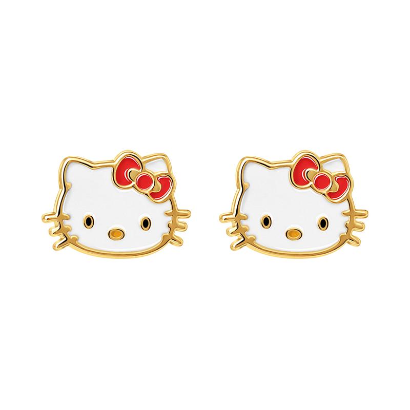 Accessories Sanrio Hello Kitty 10K Yellow Gold Enamel Stud Earrings  Saudi Arabia |  SA4501926