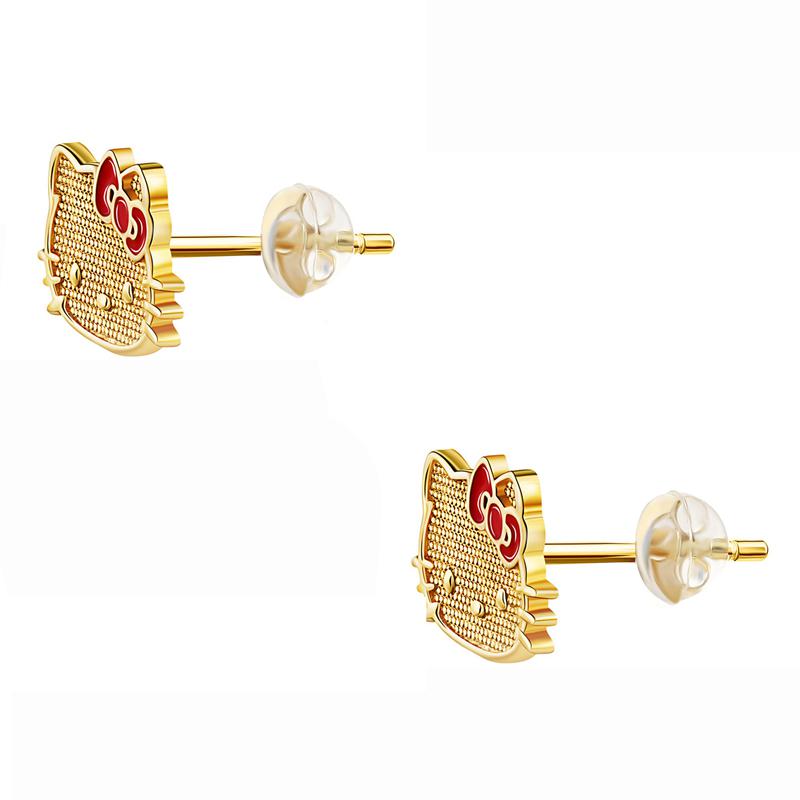 Accessories Sanrio Hello Kitty 10K Yellow Gold Stud With Enamel Bow Earrings  Saudi Arabia |  JL9604183
