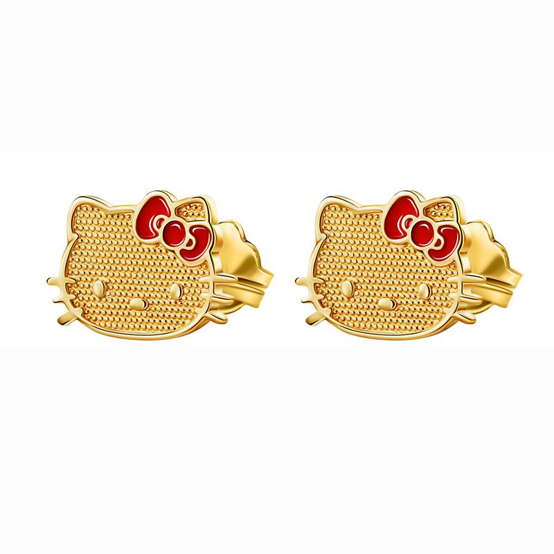 Accessories Sanrio Hello Kitty 10K Yellow Gold Stud With Enamel Bow Earrings  Saudi Arabia |  JL9604183