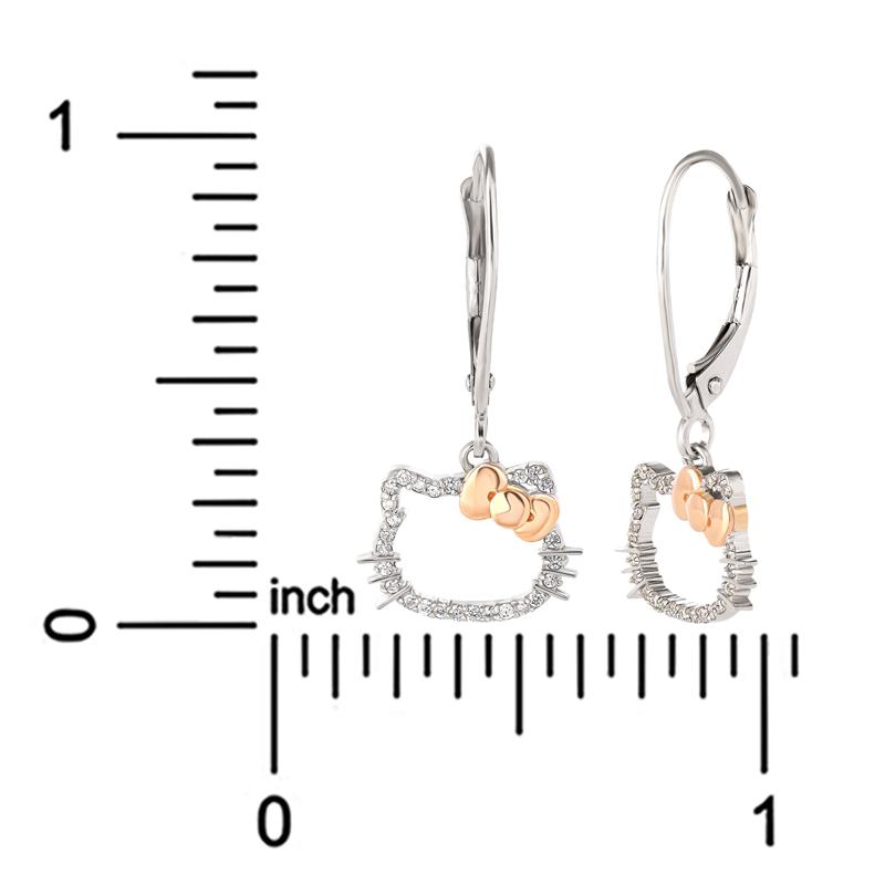 Accessories Sanrio Hello Kitty 14K White Gold Diamond Drop Earrings  Saudi Arabia |  CE1658037