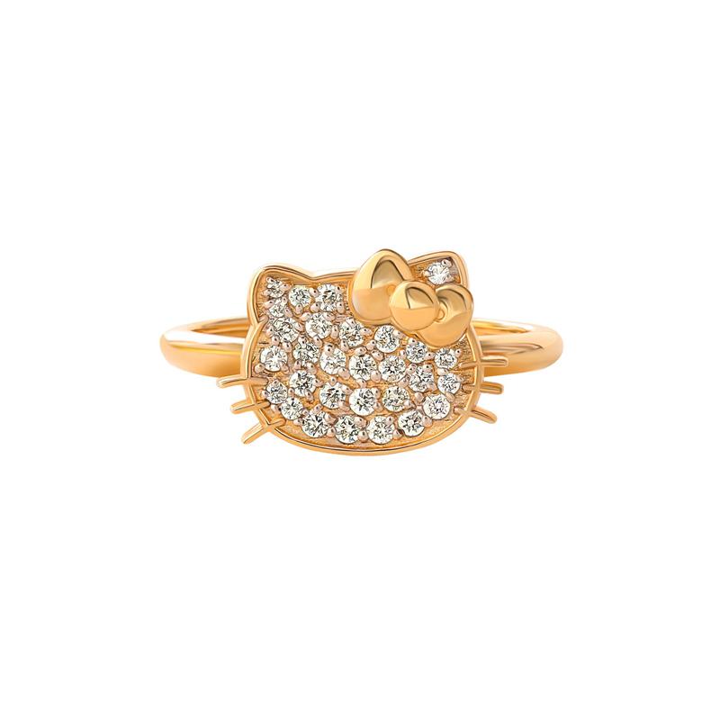 Accessories Sanrio Hello Kitty 14K Yellow Gold Pavé Diamond (Size 7 Only) Ring  Saudi Arabia |  SB5640923