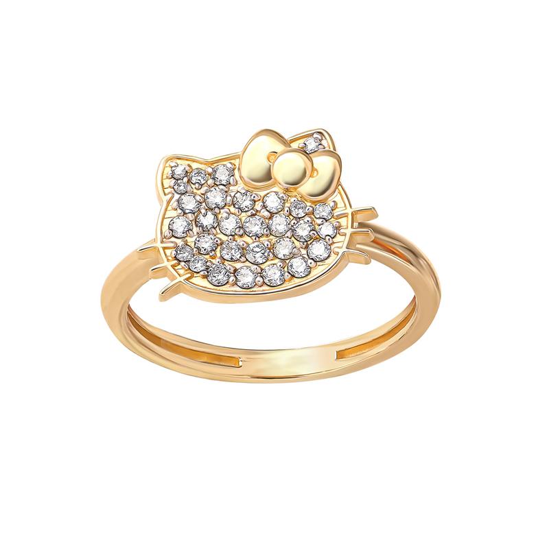 Accessories Sanrio Hello Kitty 14K Yellow Gold Pavé Diamond (Size 7 Only) Ring  Saudi Arabia |  SB5640923