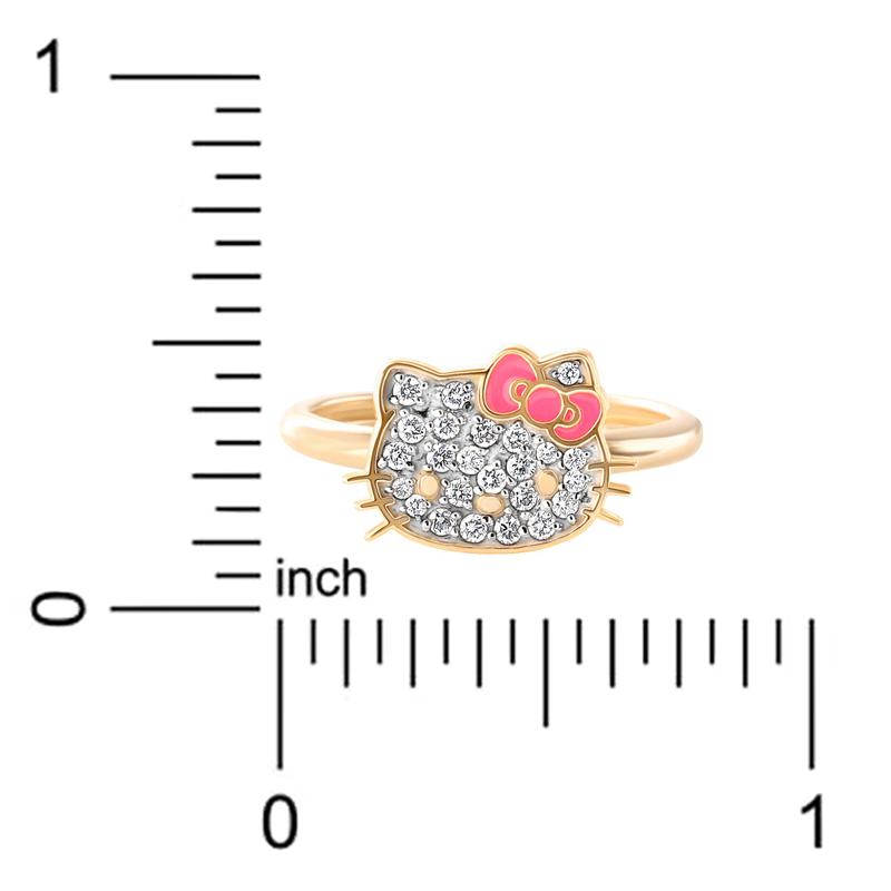 Accessories Sanrio Hello Kitty 14K Yellow Gold Pavé Diamond With Enamel Bow (Size 7 Ring  Saudi Arabia |  FS1689527