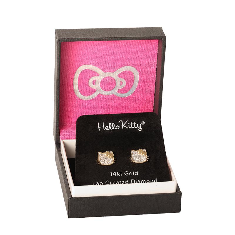 Accessories Sanrio Hello Kitty 14K Yellow Gold Pavé Diamond Stud Earrings  Saudi Arabia |  CI8169230