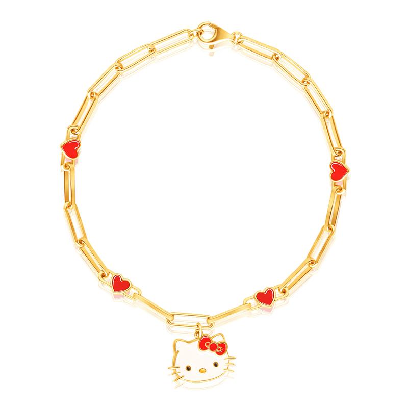 Accessories Sanrio Hello Kitty Yellow Gold Paperclip Bracelet  Saudi Arabia |  GW4213605