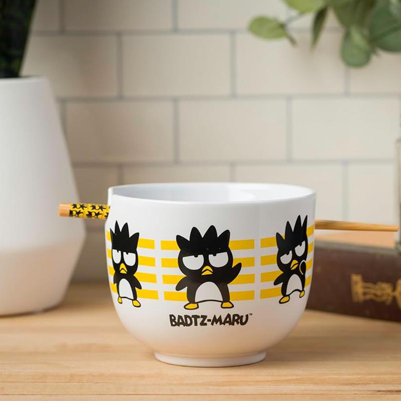 Sanrio Characters Sanrio Badtz-maru Ceramic Ramen Bowl and Chopstick Set (Stripes) Bowl  Saudi Arabia |  VR4682739