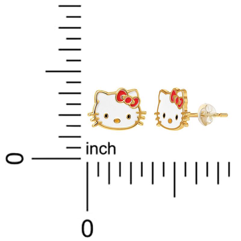 Sanrio Characters Sanrio Hello Kitty 10K Yellow Gold Enamel Stud Earrings  Saudi Arabia |  YL2819354