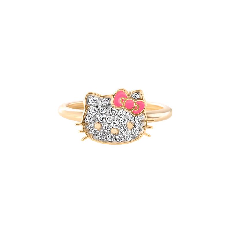 Sanrio Characters Sanrio Hello Kitty 14K Yellow Gold Pavé Diamond With Enamel Bow (Size 7 Ring  Saudi Arabia |  GX5671082