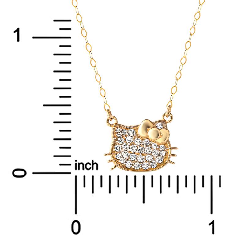 Sanrio Characters Sanrio Hello Kitty 14K Yellow Gold Pavé Diamond Necklace  Saudi Arabia |  PF1430579