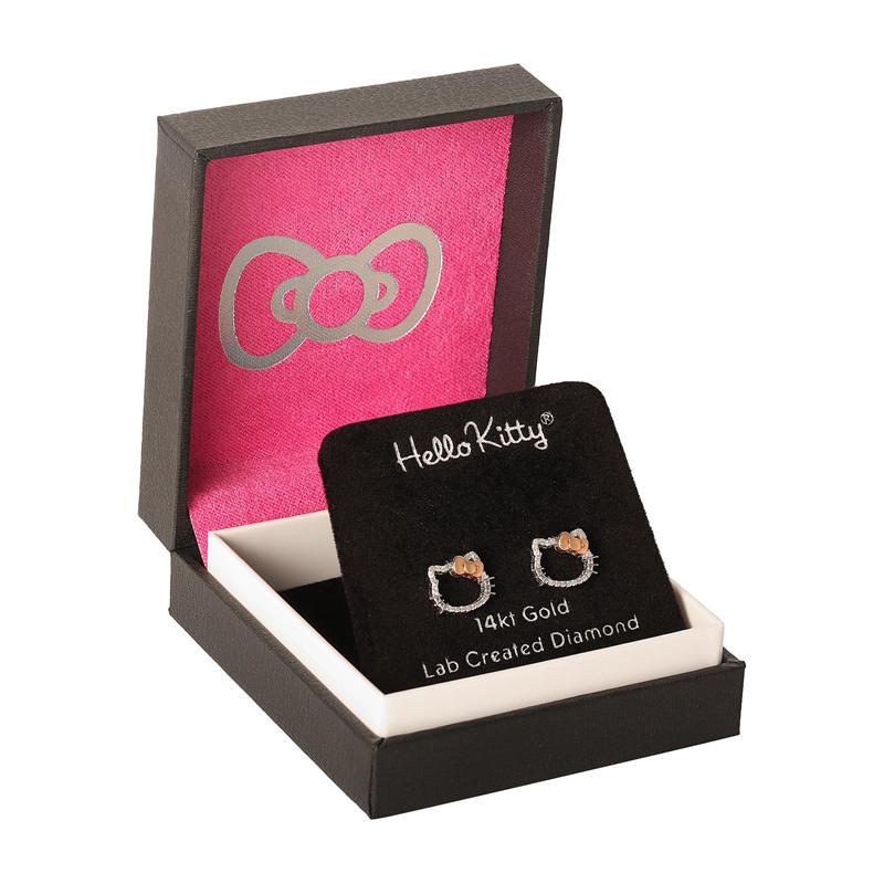 Sanrio Characters Sanrio Hello Kitty 14K White Gold Diamond Stud Earrings  Saudi Arabia |  JQ6123579