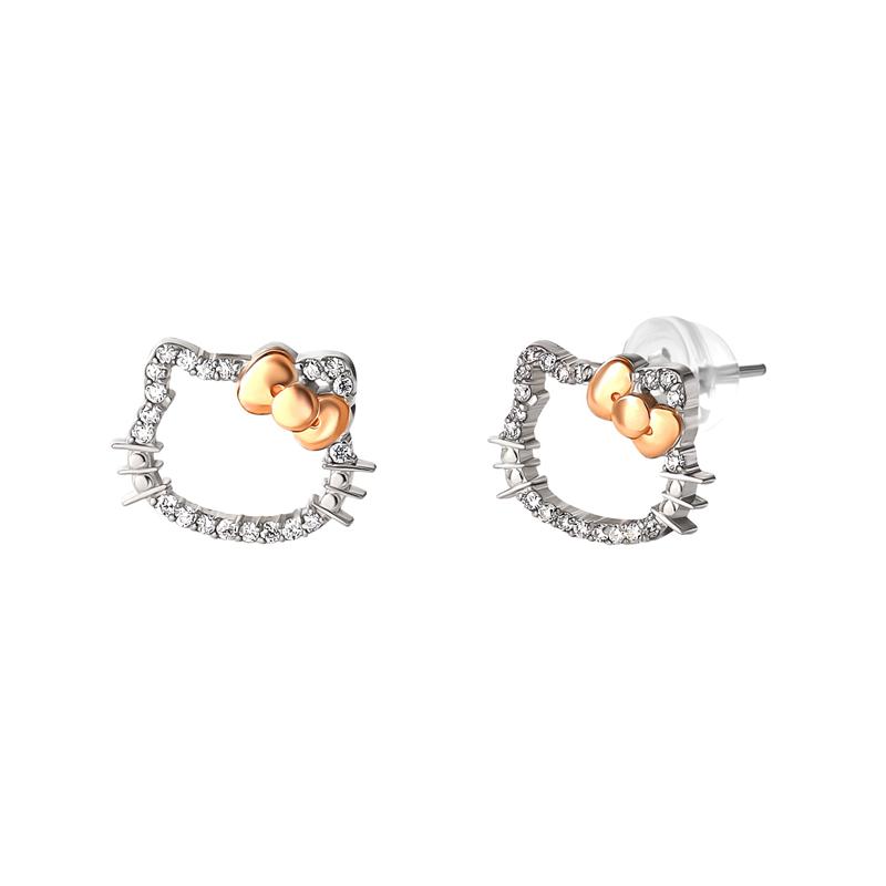Sanrio Characters Sanrio Hello Kitty 14K White Gold Diamond Stud Earrings  Saudi Arabia |  JQ6123579