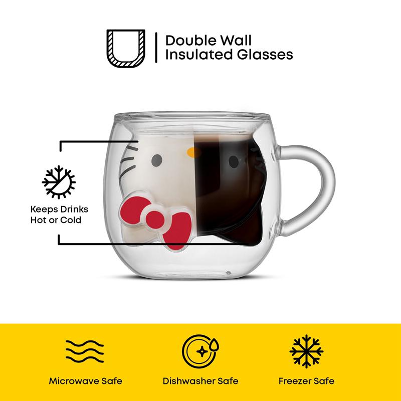 Sanrio Characters Sanrio Hello Kitty 3D Double Wall Espresso Glasses  Saudi Arabia |  KG8719302