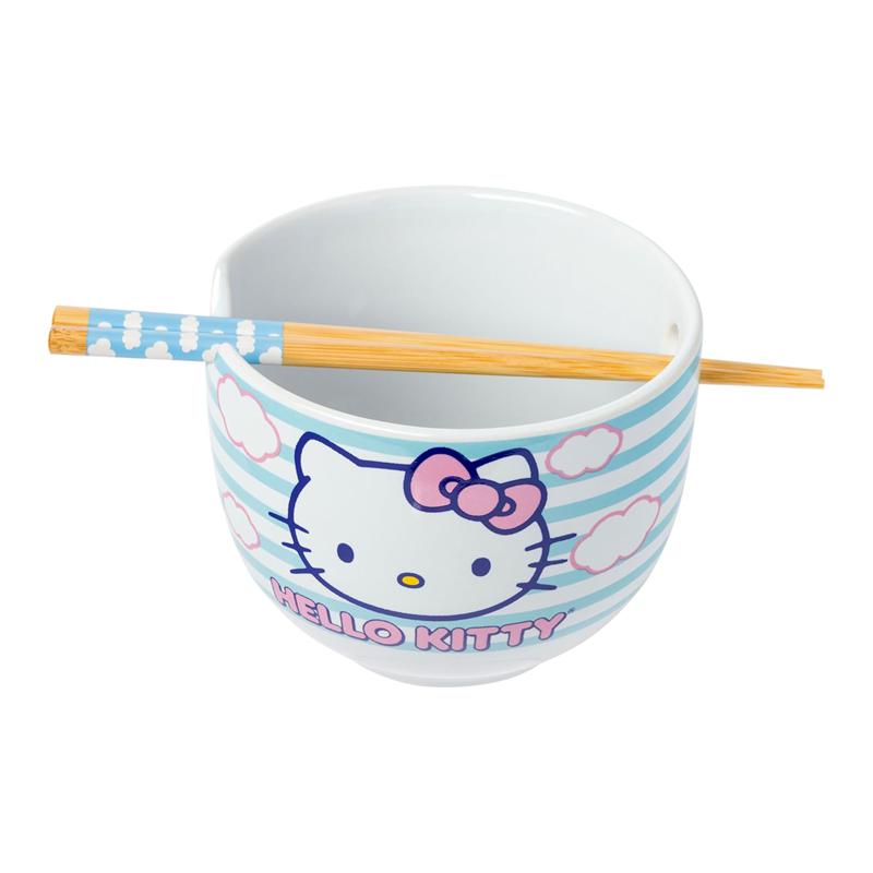 Sanrio Characters Sanrio Hello Kitty Ceramic Ramen Bowl and Chopstick Set (Clouds) Bowl  Saudi Arabia |  IS1960874