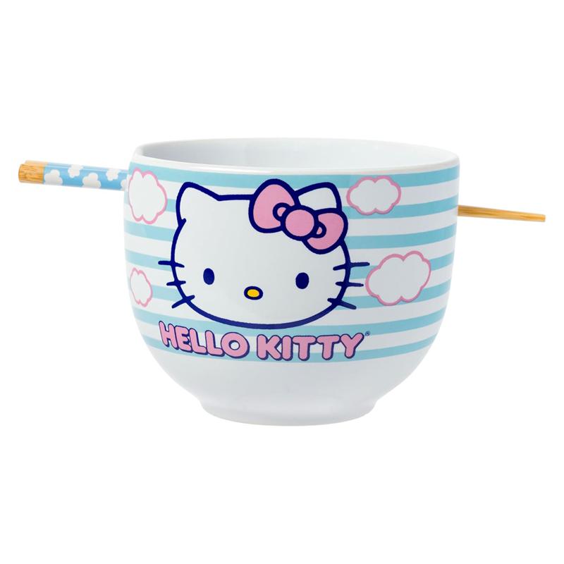 Sanrio Characters Sanrio Hello Kitty Ceramic Ramen Bowl and Chopstick Set (Clouds) Bowl  Saudi Arabia |  IS1960874