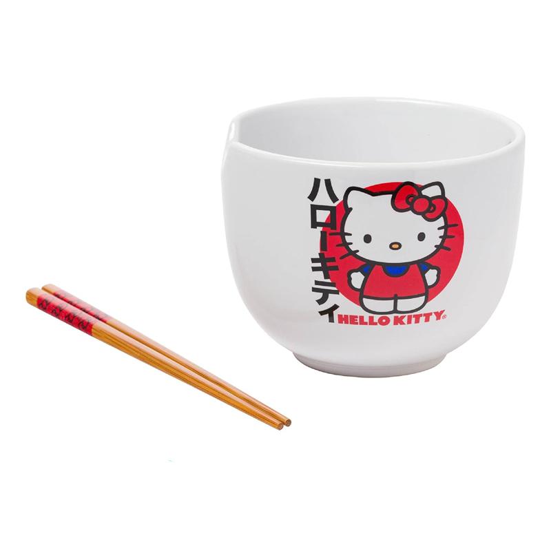 Sanrio Characters Sanrio Hello Kitty Ceramic Ramen Bowl and Chopstick Set (Japan Logo) Bowl  Saudi Arabia |  YK8476351