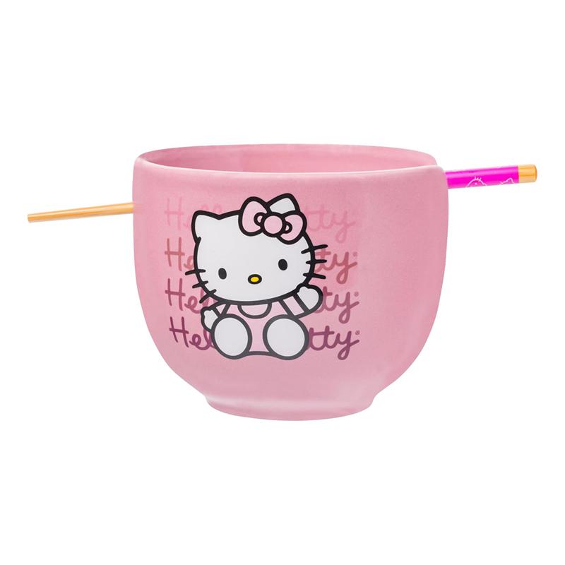 Sanrio Characters Sanrio Hello Kitty Ceramic Ramen Bowl and Chopstick Set (Pink Wave) Bowl  Saudi Arabia |  HI5729361