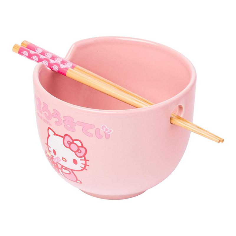 Sanrio Characters Sanrio Hello Kitty Ceramic Ramen Bowl and Chopstick Set (Strawberry Milk) Bowl  Saudi Arabia |  KO4620193