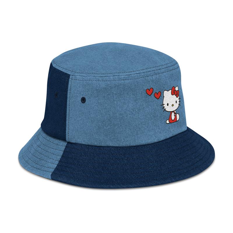 Sanrio Characters Sanrio Hello Kitty Embroidered Denim Bucket Hat  Saudi Arabia |  ZQ5049876