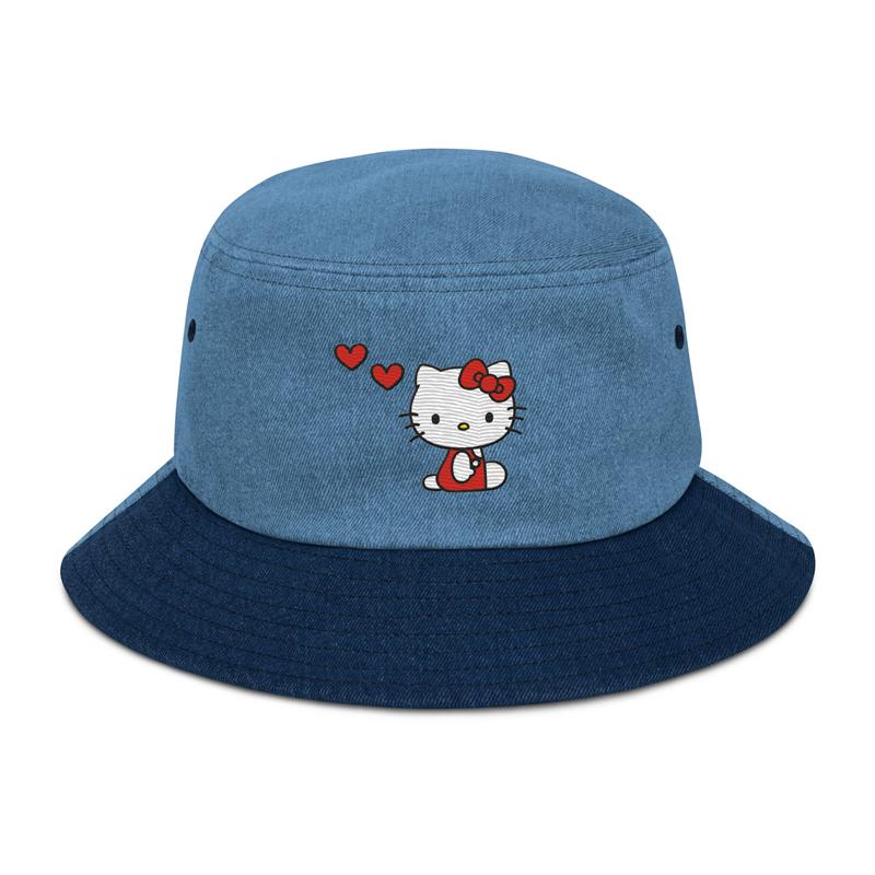 Sanrio Characters Sanrio Hello Kitty Embroidered Denim Bucket Hat  Saudi Arabia |  ZQ5049876