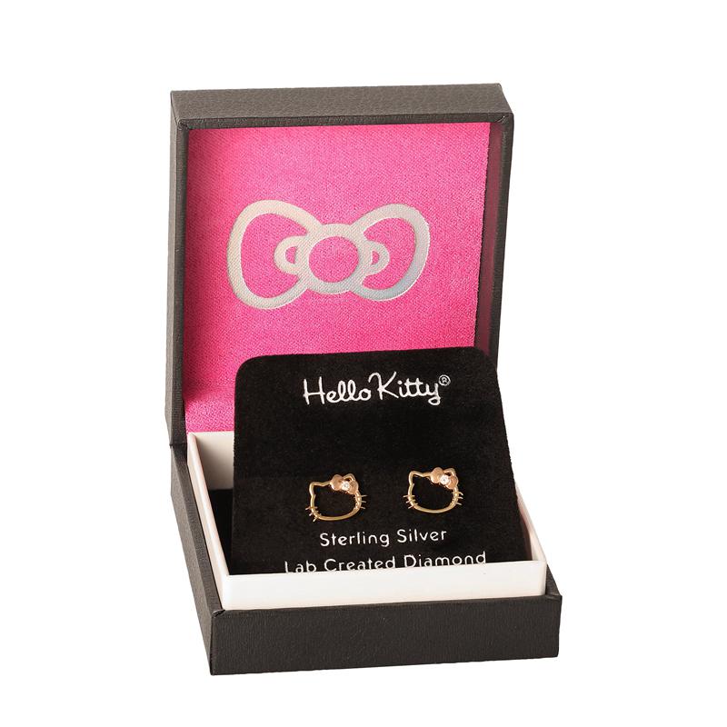 Sanrio Characters Sanrio Hello Kitty Gold Plated Silhouette Diamond Stud Earrings  Saudi Arabia |  YN1097856