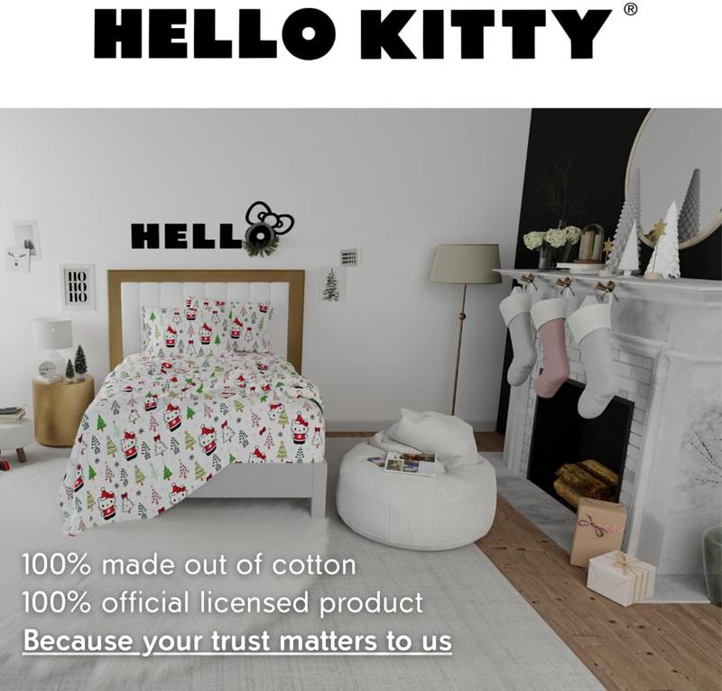 Sanrio Characters Sanrio Hello Kitty Holiday Cotton Flannel Sheet Set Flannel Sheet Set  Saudi Arabia |  LA3984125