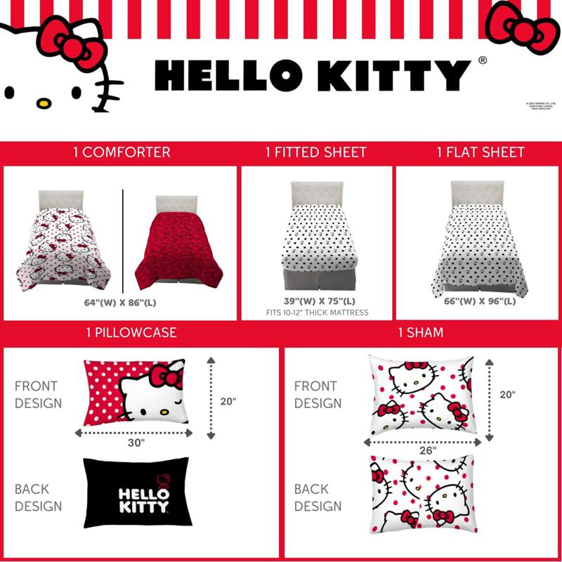 Sanrio Characters Sanrio Hello Kitty Polka Dot Party Bedding Set Bedding Set  Saudi Arabia |  GH3564780
