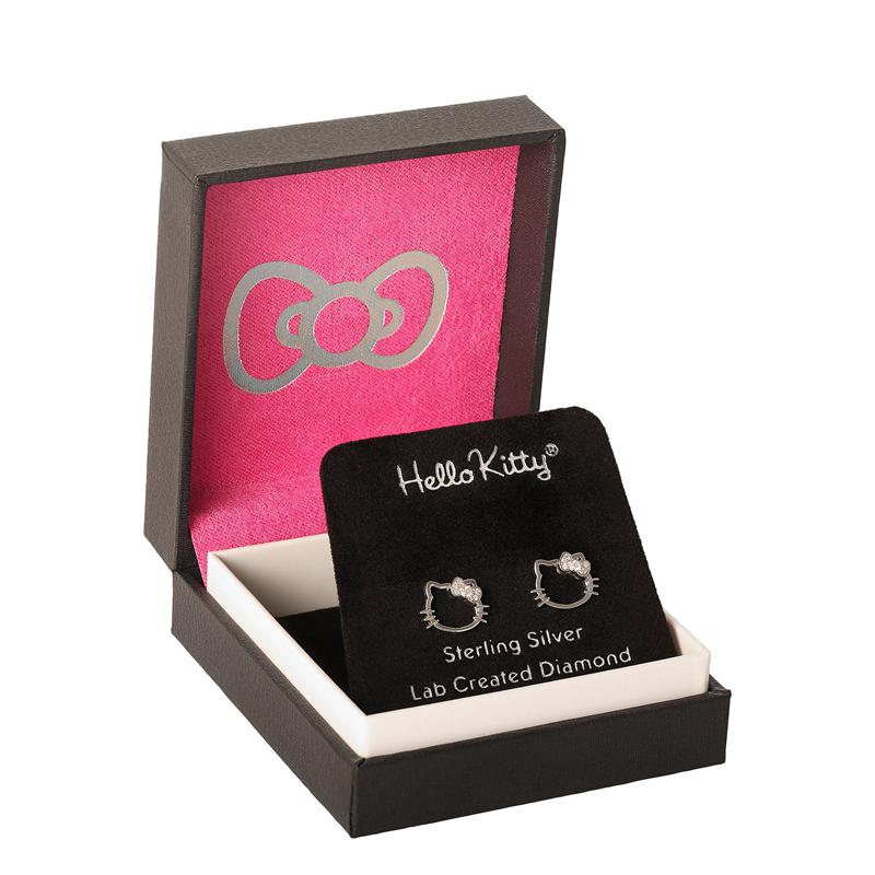 Sanrio Characters Sanrio Hello Kitty Sterling Silver Silhouette Diamond Stud Earrings  Saudi Arabia |  EH5437291