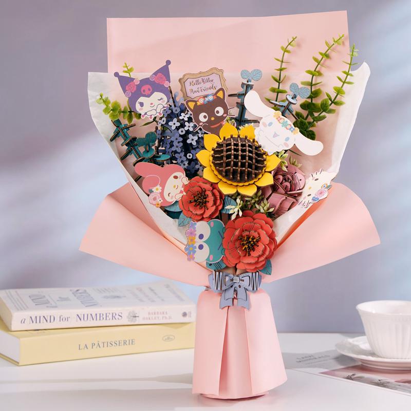 Sanrio Characters Sanrio Hello Kitty and Friends Flower Bouquet 3D Wooden Puzzles  Saudi Arabia |  XP3816429
