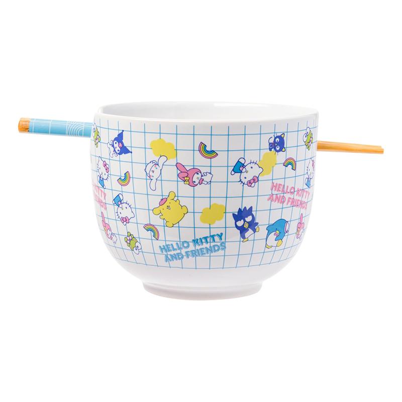 Sanrio Characters Sanrio Hello Kitty and Friends Ceramic Ramen Bowl and Chopstick Set (Color Grid) Bowl  Saudi Arabia |  ZI8654017