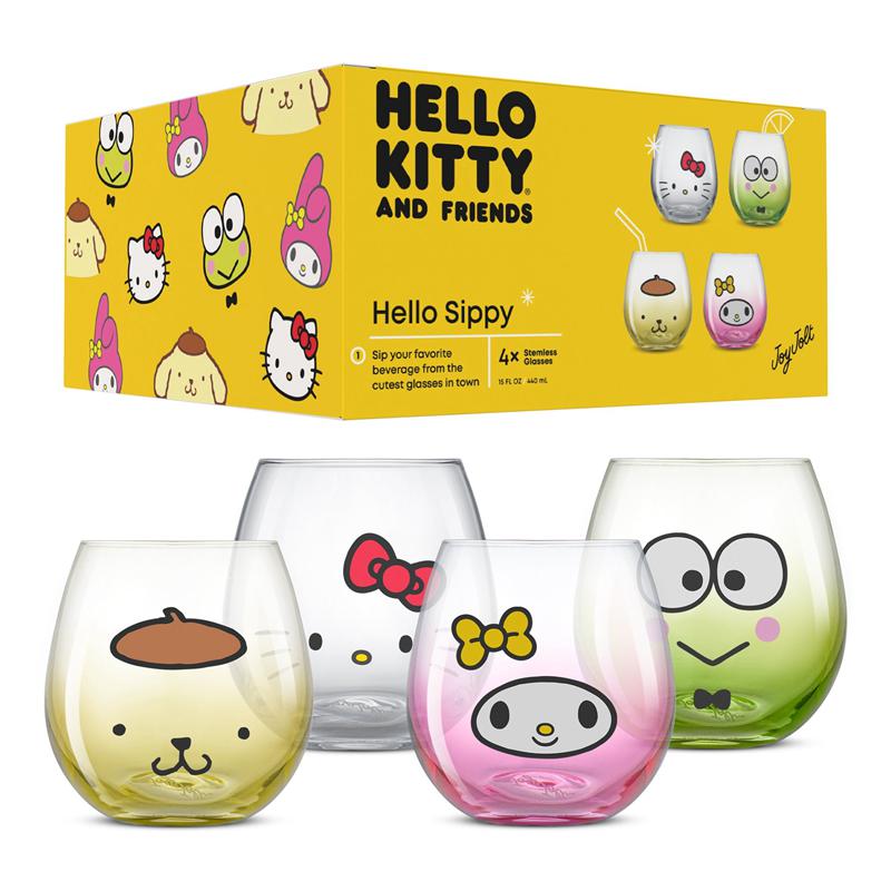 Sanrio Characters Sanrio Hello Kitty and Friends Hello Sippy Stemless (Set of 4) Glasses  Saudi Arabia |  DX2637189