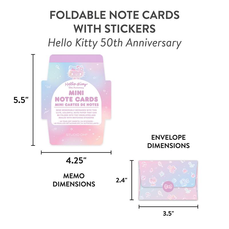 Sanrio Characters Sanrio Hello Kitty x Studio Oh! 50th Anniversary Mini Note Cards and Sticker Note Cards And Sticker  Saudi Arabia |  WE4085961
