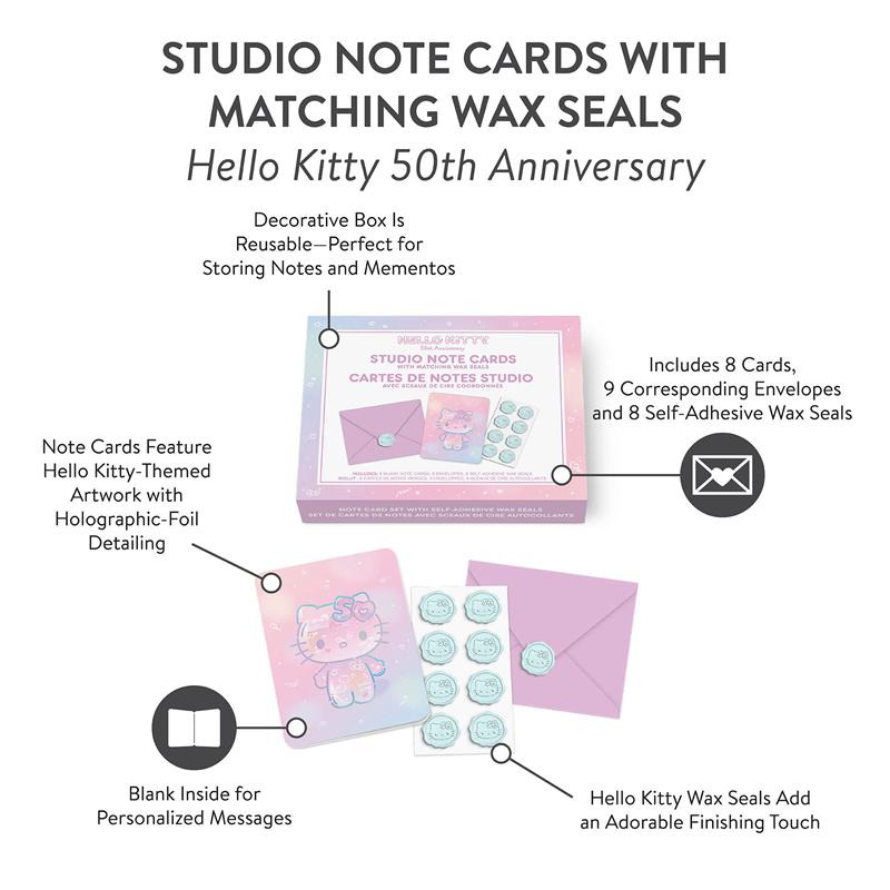 Sanrio Characters Sanrio Hello Kitty x Studio Oh! 50th Anniversary 25-Pc Note Cards & Wax Seals Note Cards & Wax Seals  Saudi Arabia |  AN0274163