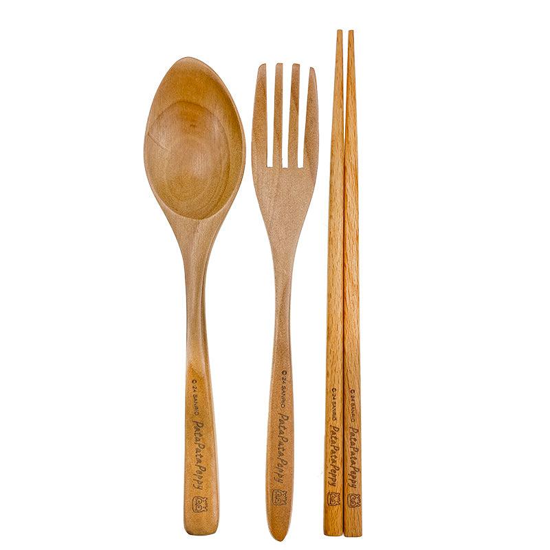Sanrio Characters Sanrio PataPataPeppy Wooden Travel Cutlery Set (Flower Power Series) Cutlery Set  Saudi Arabia |  YD2945386